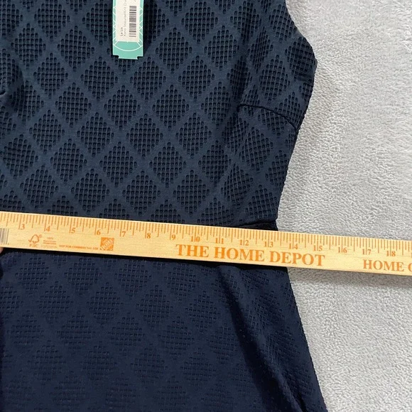 Le Lis Dress Womens Medium Kano Navy Blue Sleeveless Textured Knit A Line USA - Picture 9 of 11